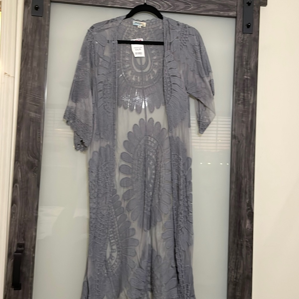 Grey knit cardigan